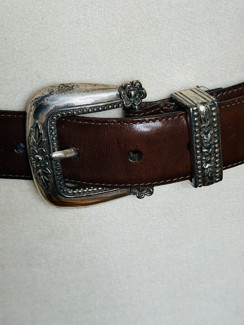 90s Y2K Talbot’s Garden Motif Leather Belt - Picture 2 of 9